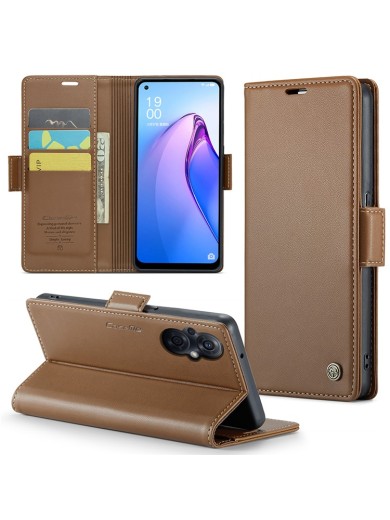 Калъф от еко кожа, тип портмоне за Oppo Reno7 Lite - кафяв Калъф от еко кожа, тип портмоне за Oppo Reno7 Lite - кафяв