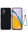Предпазен удароустойчив силиконов гръб с каишка за Oppo Reno8 Lite - черен
