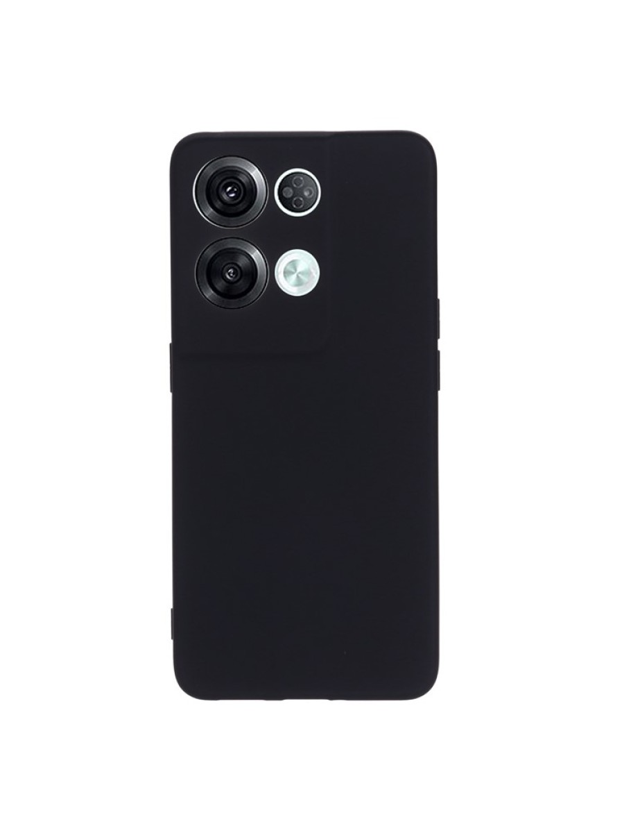 Предпазен удароустойчив силиконов гръб с каишка за Oppo Reno8 Pro - черен