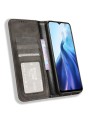 Калъф от еко кожа с ретро текстура тип портмоне за Oukitel C35 - черен