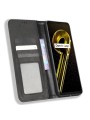 Калъф от еко кожа с ретро текстура тип портмоне за Realme 10 5G - черен