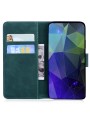 Удароустойчив калъф от еко кожа тип портмоне за Realme 12 - зелен