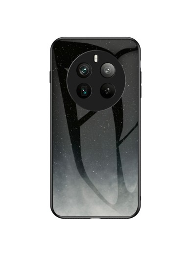 Предпазен гръб от закалено стъкло с шарки на звездно небе за Realme 12 Pro - черен Предпазен гръб от закалено стъкло с шарки на звездно небе за Realme 12 Pro - черен