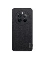 Удароустойчив гръб от еко кожа  с дървесна текстура за Realme 12 Pro+ - черен