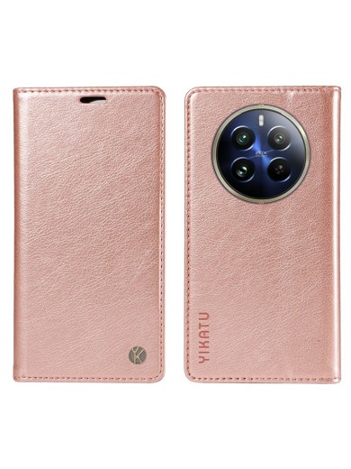 Калъф от еко кожа тип портмоне за Realme 12 Pro - розов