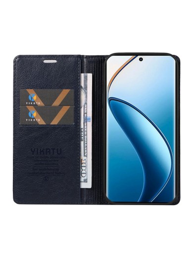 Калъф от еко кожа тип портмоне за Realme 12 Pro - син