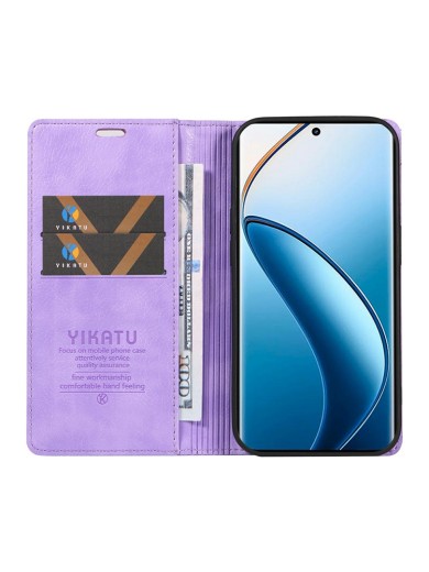 Калъф от еко кожа тип портмоне за Realme 12 Pro - лилав