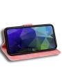 Удароустойчив калъф от еко кожа тип портмоне за Realme 12x - розов