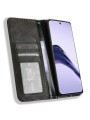 Калъф от еко кожа с ретро текстура тип портмоне за Realme 13+ - черен