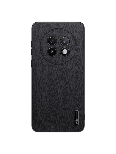 Удароустойчив гръб от еко кожа с дървесна текстура за Realme 13 Pro+ - черен Удароустойчив гръб от еко кожа с дървесна текстура за Realme 13 Pro+ - черен