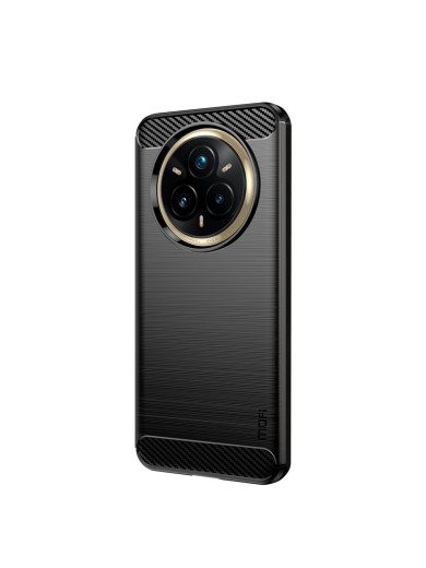Мек предпазен гръб с текстура на карбонови влакна за Realme 14 Pro+ - черен Мек предпазен гръб с текстура на карбонови влакна за Realme 14 Pro+ - черен