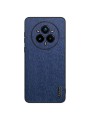 Удароустойчив гръб от еко кожа  с дървесна текстура за Realme 14 Pro+ - син
