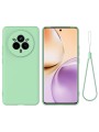 Предпазен удароустойчив силиконов гръб с каишка за Realme 14 Pro+ - зелен