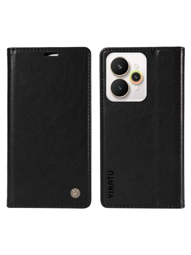 Калъф от еко кожа тип портмоне за Realme 15 Pro - черен