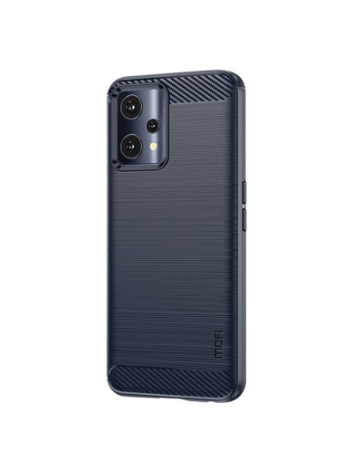 Мек предпазен гръб с текстура на карбонови влакна за Realme 9 5G - черен