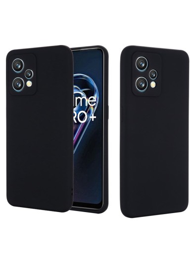 Предпазен устойчив на надраскване силиконов гръб с каишка за Realme 9 - черен