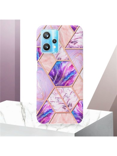 Предпазен удароустойчив гръб с цветни шарки за Realme 9 Pro+ - лилав Предпазен удароустойчив гръб с цветни шарки за Realme 9 Pro+ - лилав