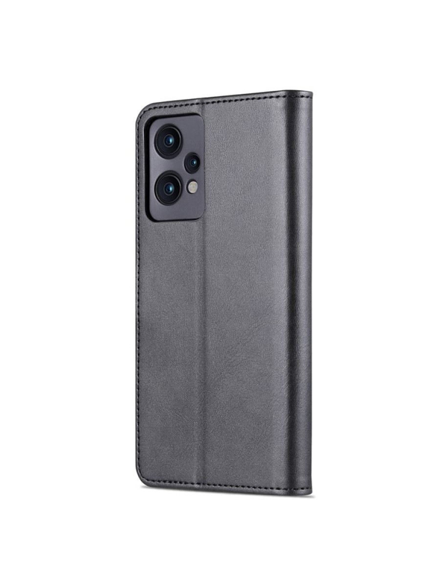Калъф от еко кожа тип портмоне за Realme 9 Pro - черен
