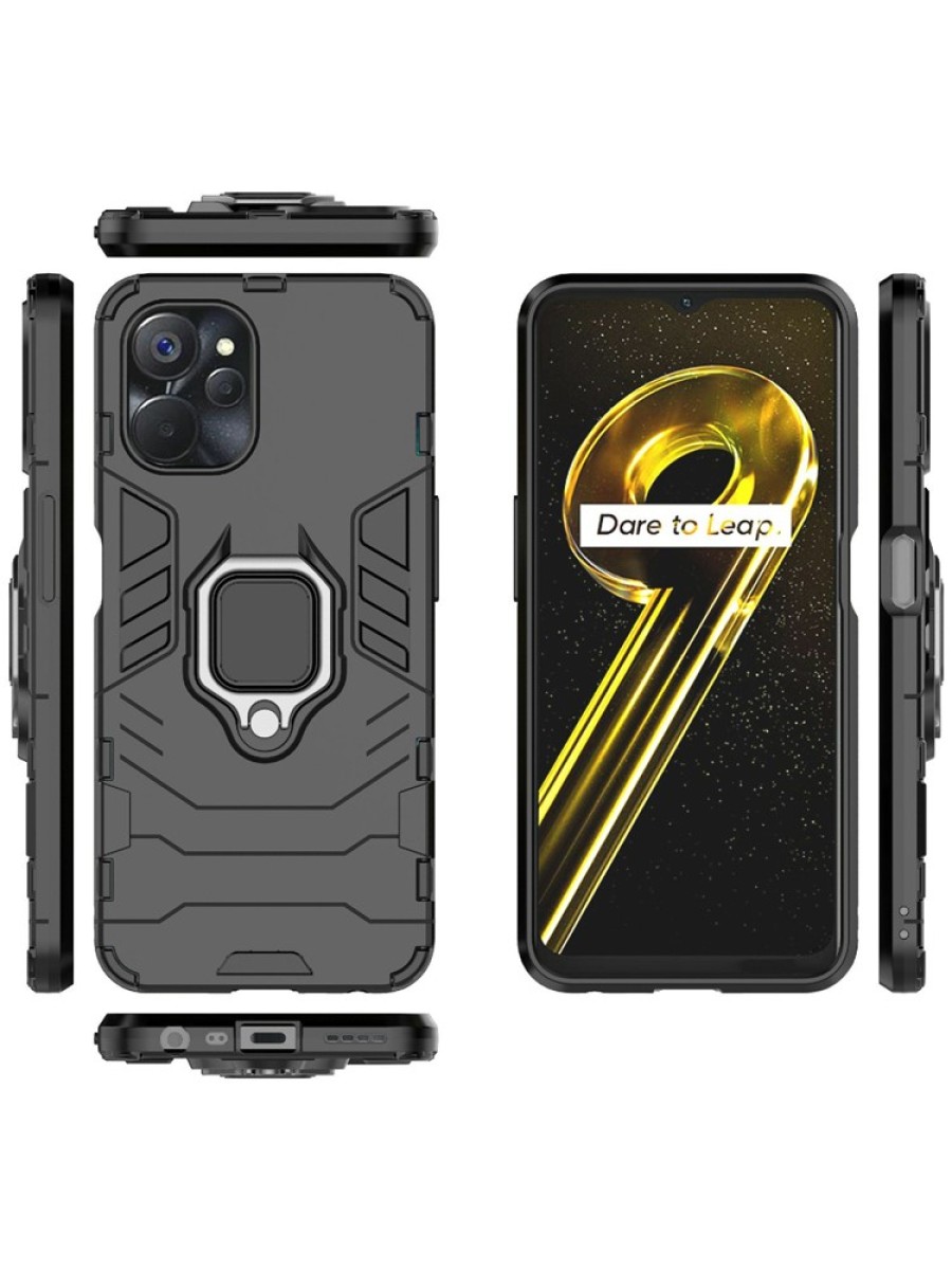 Удароустойчив предпазен гръб за Realme 9i 5G - черен