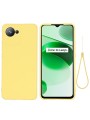 Предпазен удароустойчив силиконов гръб с каишка за Realme C30 - жълт