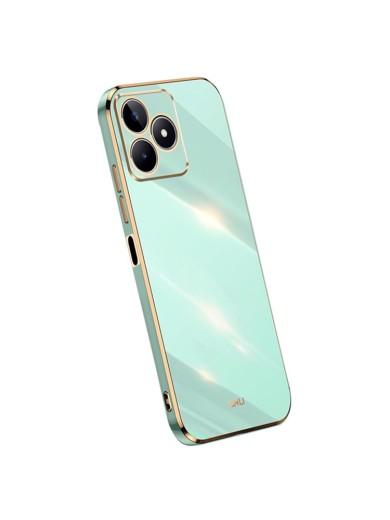 Предпазен удароустойчив гръб с галванизирана рамка за Realme C51 - зелен