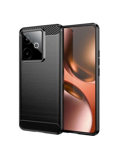 Мек удароустойчив гръб с текстура на карбонови влакна за Realme GT 7 - черен Мек удароустойчив гръб с текстура на карбонови влакна за Realme GT 7 - черен