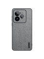 Удароустойчив гръб от еко кожа  с дървесна текстура за Realme GT 7 Pro - сив