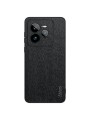 Удароустойчив гръб от еко кожа  с дървесна текстура за Realme GT 7 Pro - черен