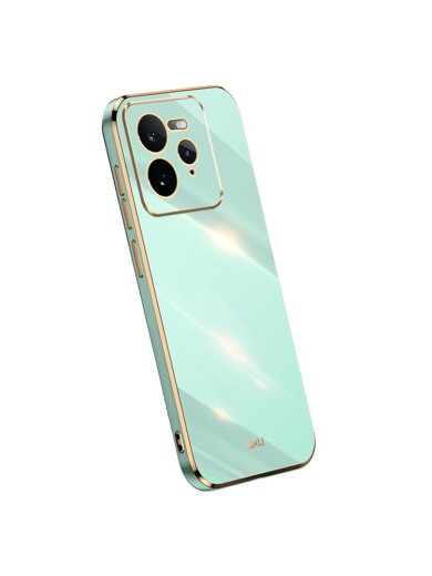 Предпазен удароустойчив гръб с галванизирана рамка за Realme GT 7 Pro - зелен Предпазен удароустойчив гръб с галванизирана рамка за Realme GT 7 Pro - зелен