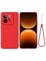 Предпазен удароустойчив силиконов гръб с каишка за Realme GT 7 Pro - червен