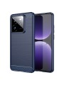 Мек удароустойчив гръб с текстура на карбонови влакна за Realme GT 7 Pro - син