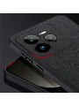 Удароустойчив гръб от еко кожа  с дървесна текстура за Realme GT 7 Pro - черен