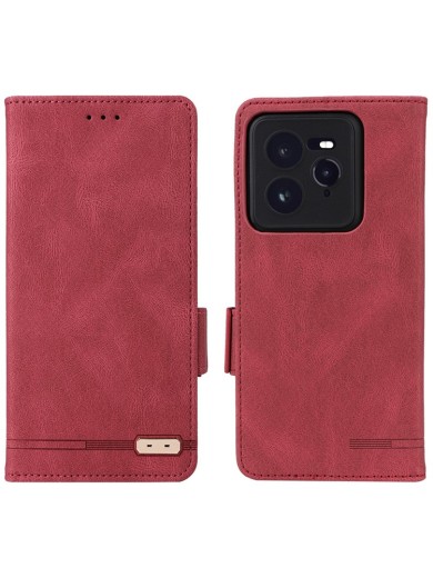 Предпазен калъф от еко кожа за Realme GT 7 Pro - розов Предпазен калъф от еко кожа за Realme GT 7 Pro - розов