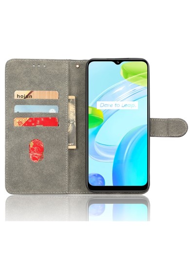 Калъф от еко кожа тип портмоне с RFID блокиране за Realme Narzo 50i Prime - черен