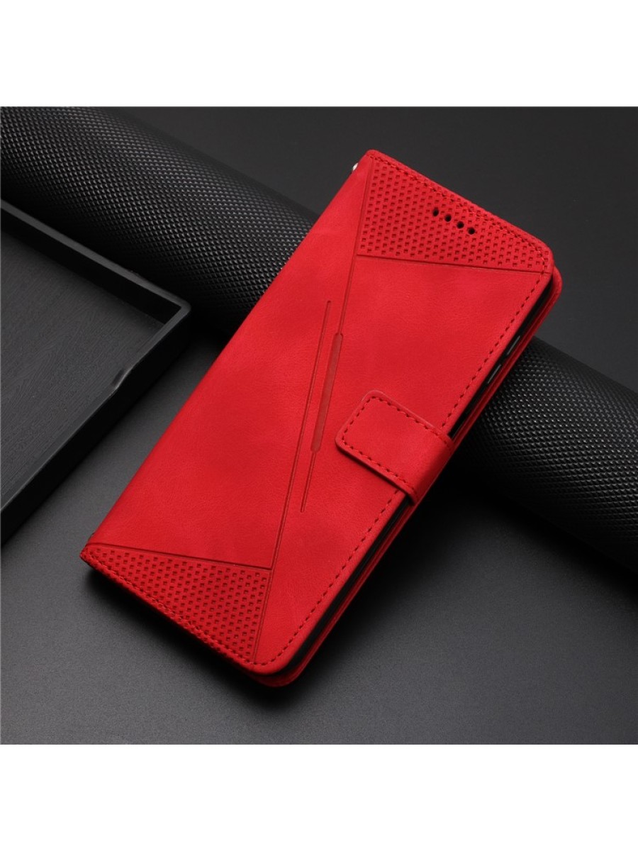 Калъф от еко кожа, тип портмоне за Realme Narzo 70 - червен