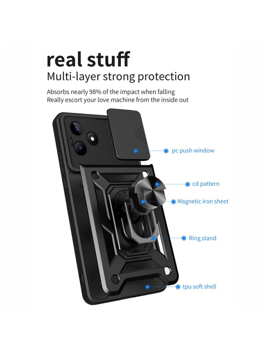 Удароустойчив предпазен гръб за Realme Narzo N53 - сребрист
