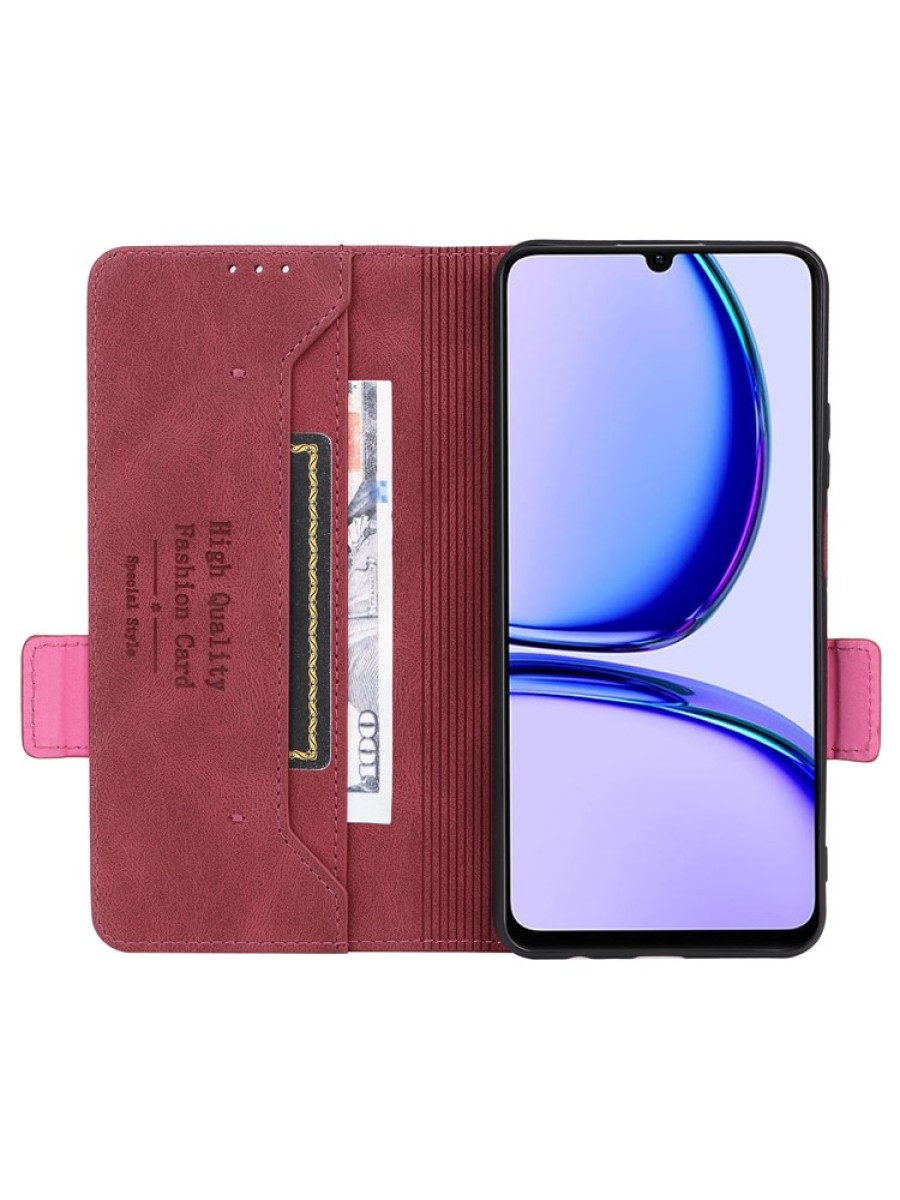 Предпазен калъф от еко кожа за Realme Narzo N53 - розов