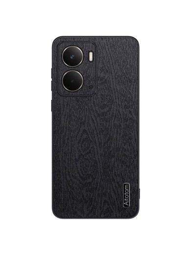 Удароустойчив калъф от еко кожа  с дървесна текстура за Realme Neo7x - черен