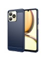 Мек удароустойчив гръб с текстура на карбонови влакна за Realme Note 50 - син