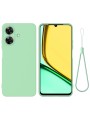 Предпазен удароустойчив силиконов гръб с каишка за Realme Note 60 - зелен