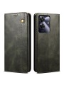 Калъф от еко кожа тип портмоне за Realme Note 60x - зелен