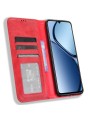 Калъф от еко кожа с ретро текстура тип портмоне за Realme Note 60x - червен