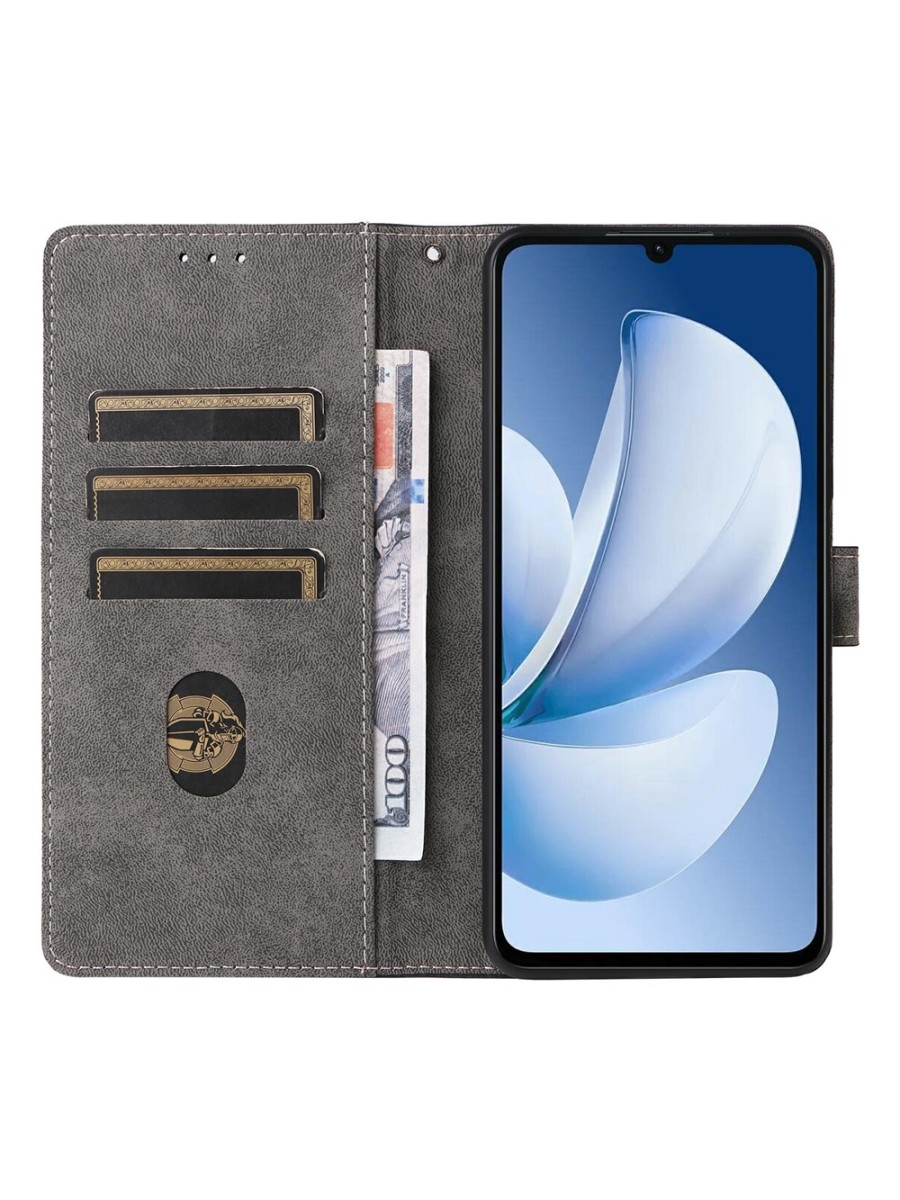 Калъф от еко кожа тип портмоне с RFID блокиране за Realme Note 70T - черен