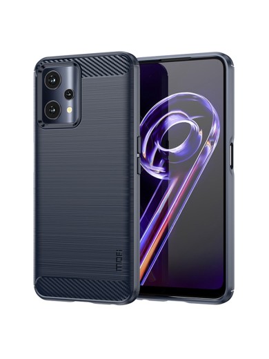 Мек предпазен гръб с текстура на карбонови влакна за Realme V25 - черен Мек предпазен гръб с текстура на карбонови влакна за Realme V25 - черен