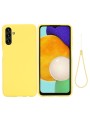 Предпазен удароустойчив силиконов гръб с каишка за Samsung Galaxy A04s - жълт