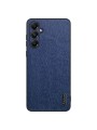 Удароустойчив гръб от еко кожа  с дървесна текстура за Samsung Galaxy A05s - син