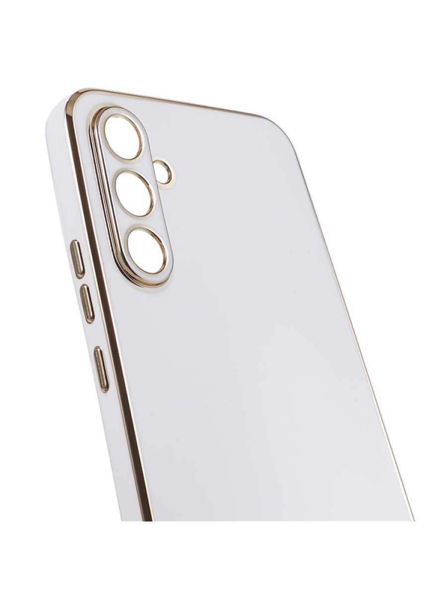 Предпазен гръб с галванично покритие за Samsung Galaxy A05s - бял