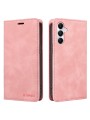 Калъф от еко кожа тип портмоне с RFID  блокираща технология за Samsung Galaxy A05s - розов