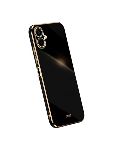 Предпазен удароустойчив гръб с галванизирана рамка за Samsung Galaxy A07 4G - черен