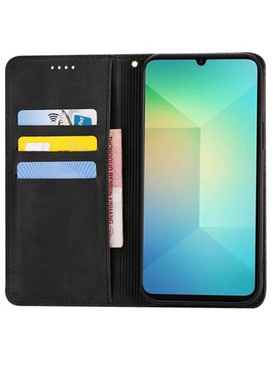 Калъф от еко кожа тип портмоне за Samsung Galaxy A07 4G - черен